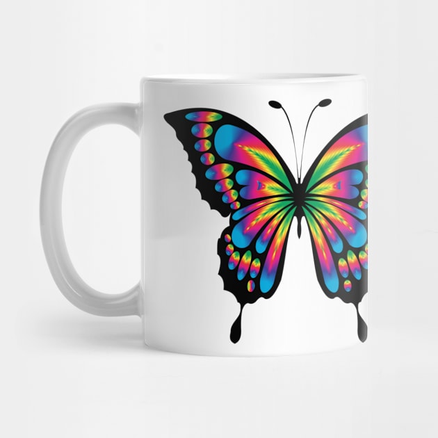 Butterfly in prismatic colourful design by Montanescu